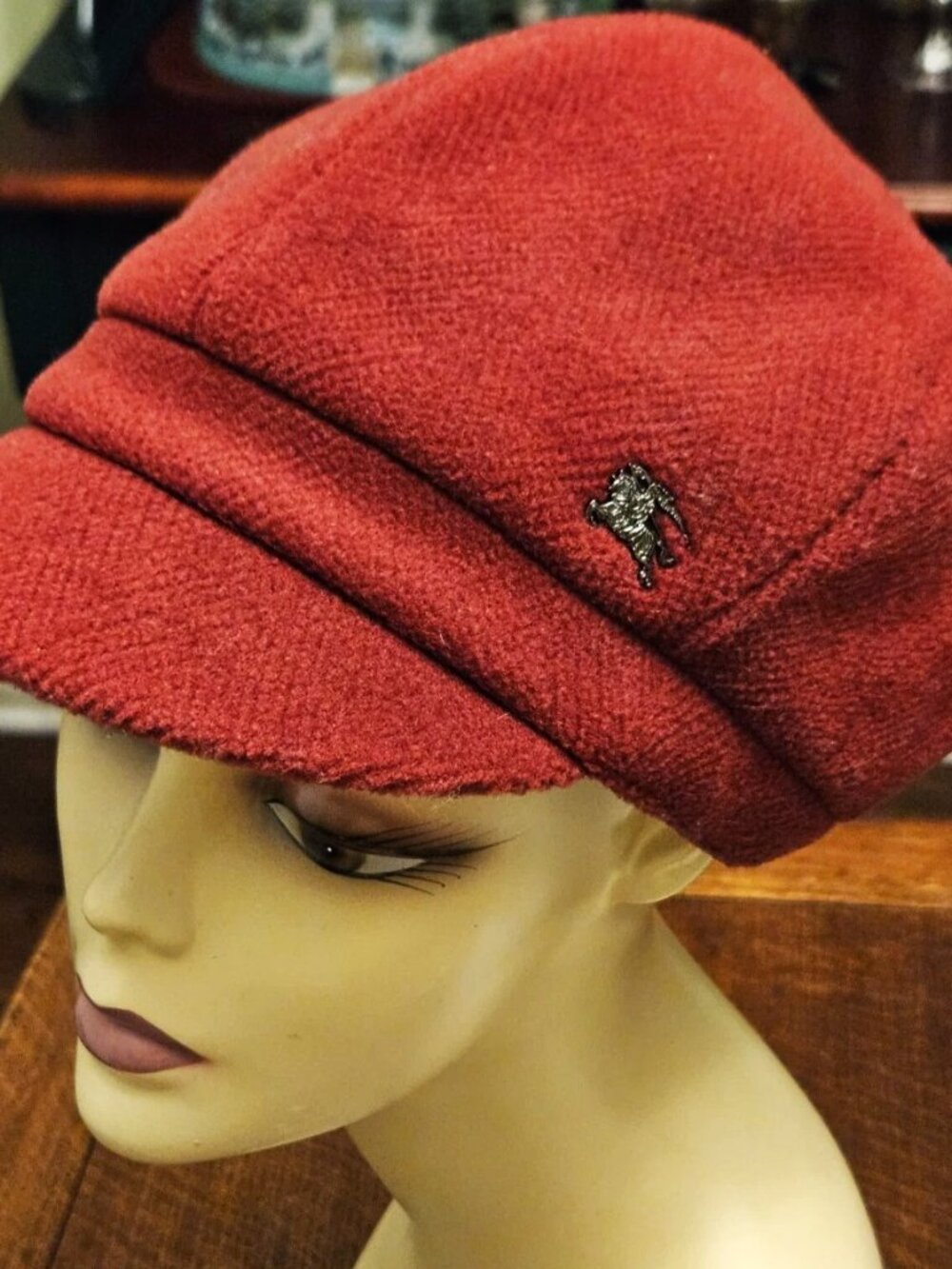 Burberry *Wool*Newsboy Style* EKD Logo London* Size M.
